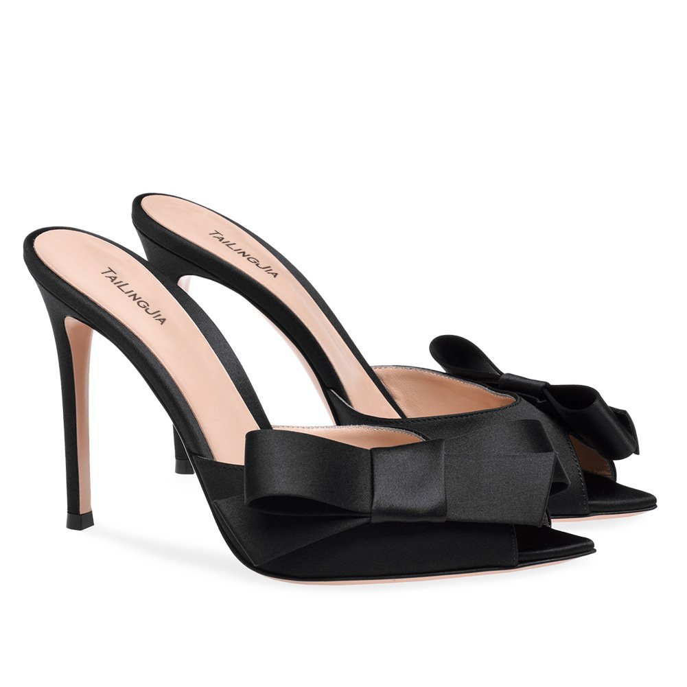 European American Women's Black High Heel Shoes