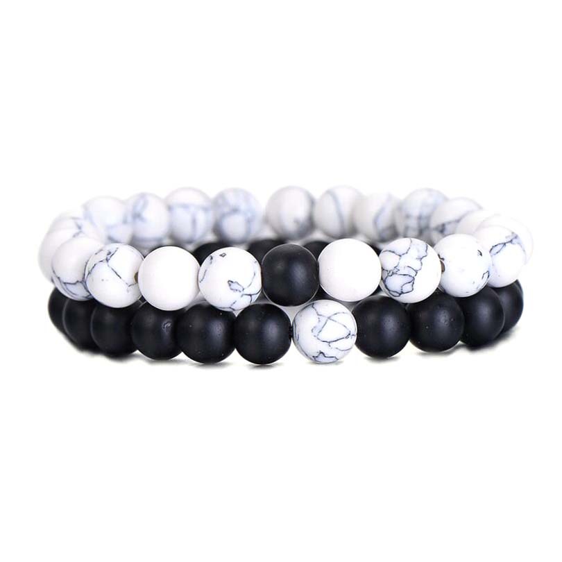 Natural Volcanic Stone White Pine Red Pine Tiger Eye Beaded Set
