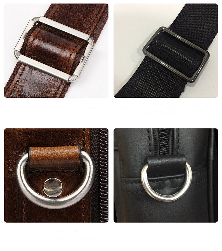 Men's Large Capacity Leather Handbag Computer Briefcase
