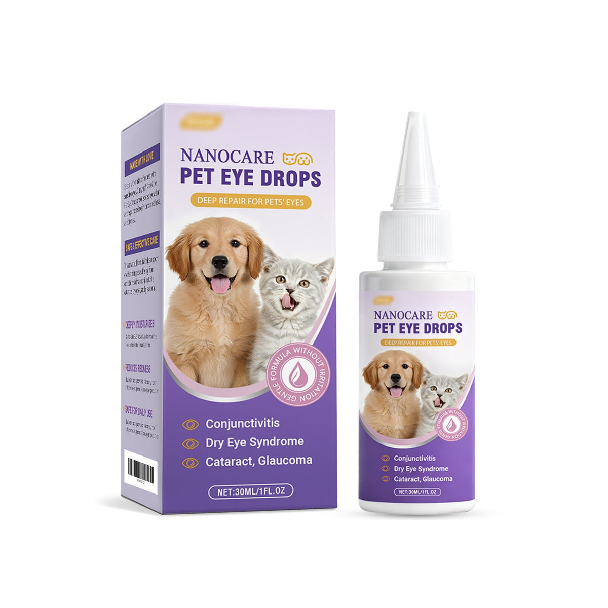 Pet Eye Drops Gently Care For Cats And Dogs' Eye Tear Stains, Tear Marks, And Eye Discharge