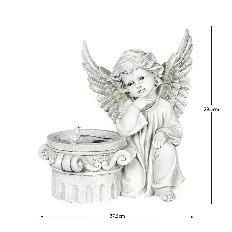 Garden Decoration Angel Flower Cylinder Sculpture