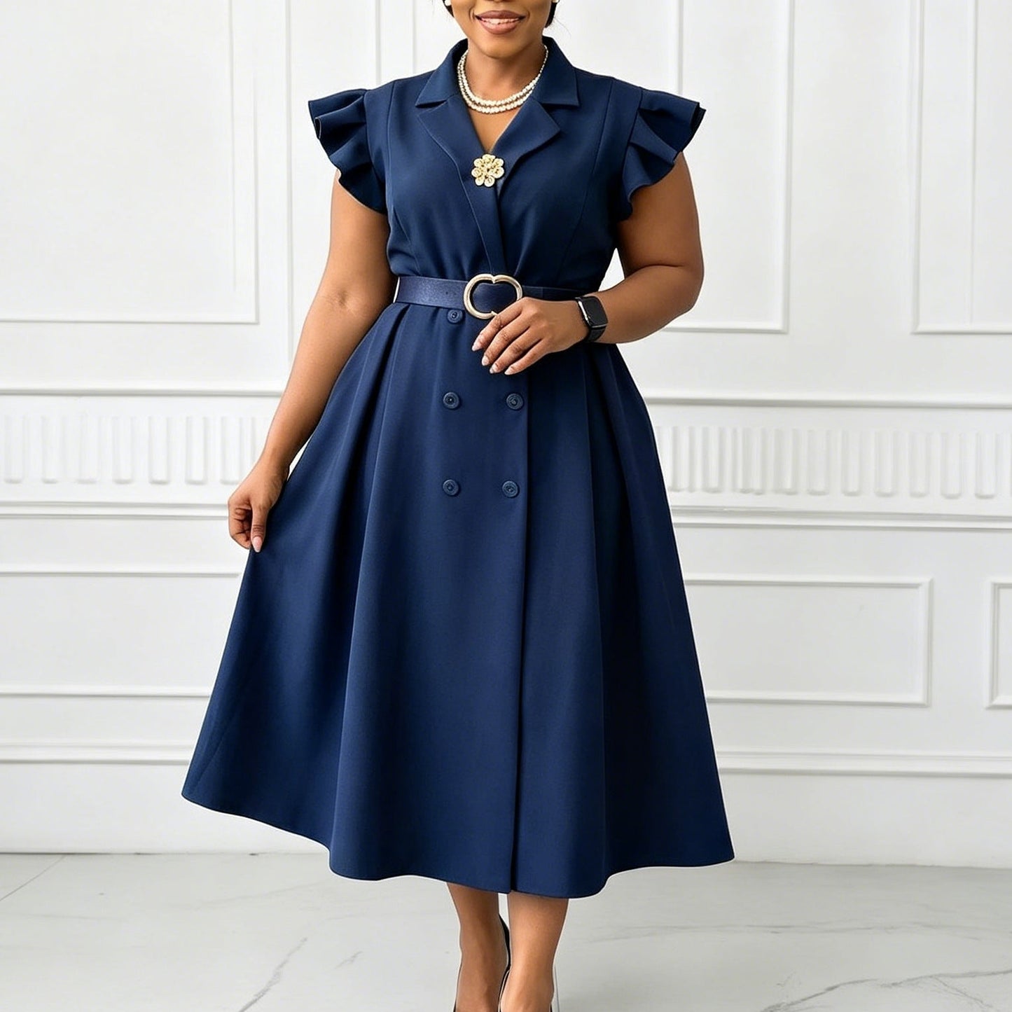Double-breasted African Dress For Women