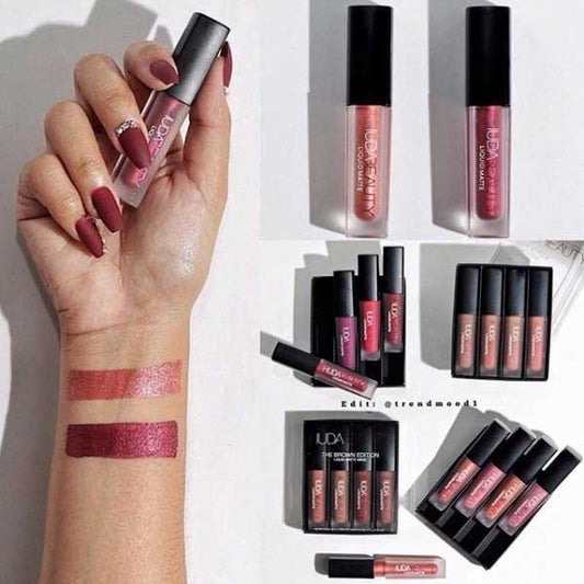 4-Piece Mini Lip Glaze Set - Vitamin-Enriched Shiny Lip Gloss Collection for Daily Wear