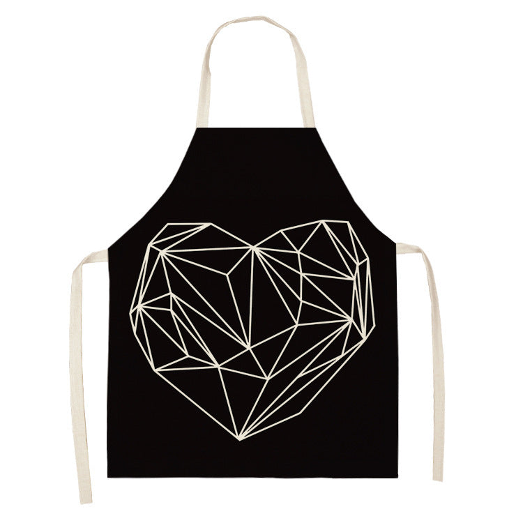 Letter Linen Apron Kitchen Stain-resistant Sleeveless Coverall