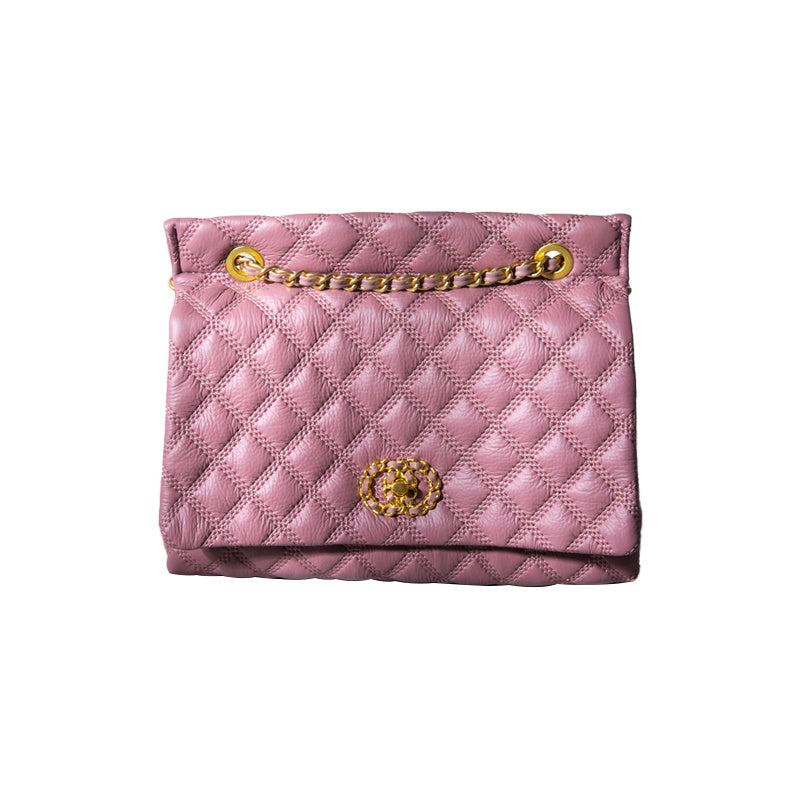 Leather Cow Diamond Large Capacity Bag Shoulder Handbag