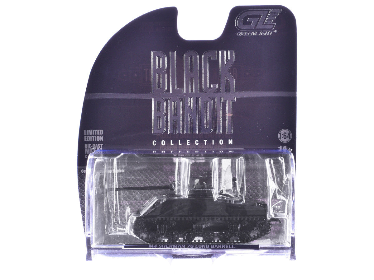 M4 Sherman 76 Long Barrell Tank Black Camouflage "Black Bandit" Series 30 1/64 Diecast Model Car by Greenlight