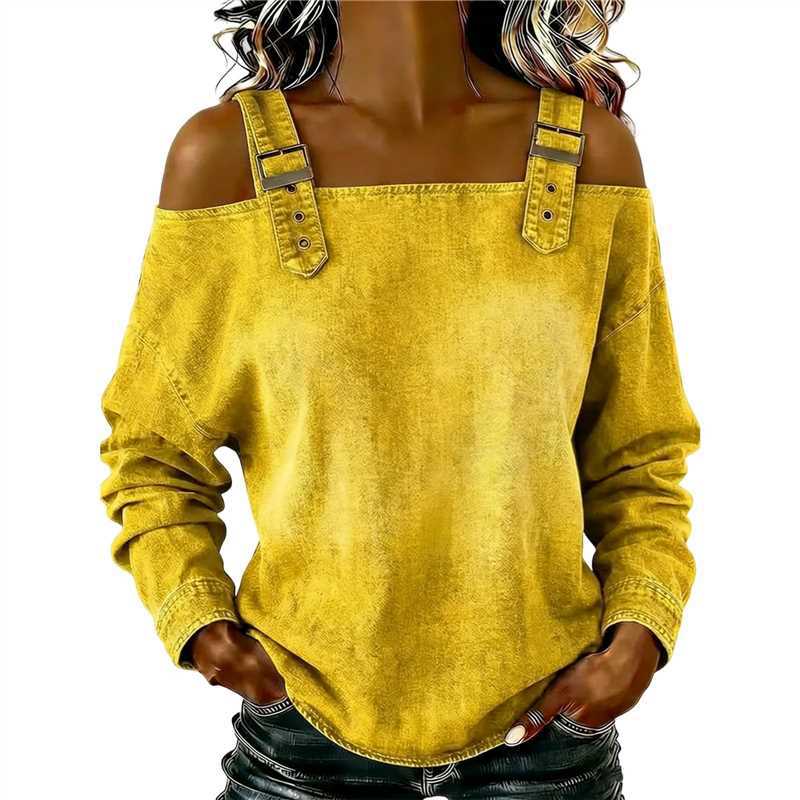 Halter-neck Off-shoulder Long-sleeve Top
