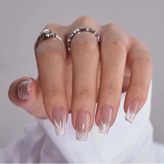 Starlight Shimmer Coffin Nails  - Press on Nails | Long Lasting & Reusable