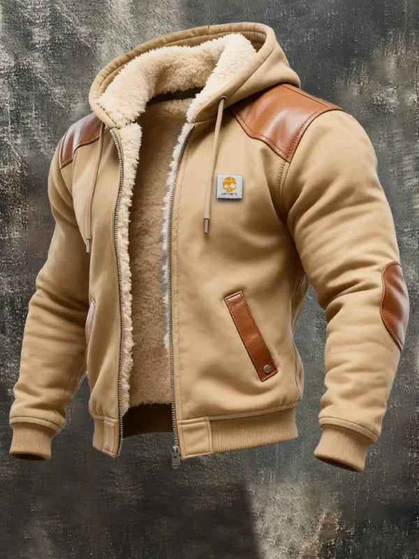 Multicolor Solid-color Printed Digital-print Hooded Jacket