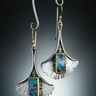 Creative Ginkgo Leaf Color Turquoise Earrings