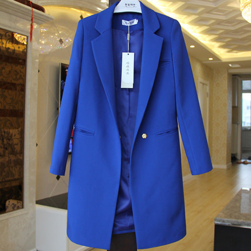 Chic Long Blazer, Slim Fit, Versatile Solid Jacket