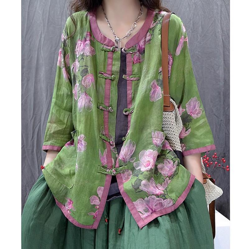 Cardigan Artistic Casual Loose Large Size Cropped Sleeve Top