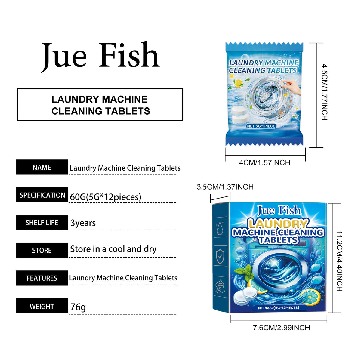 Washing Machine Cleaning Effervescent Tablets  Boxed