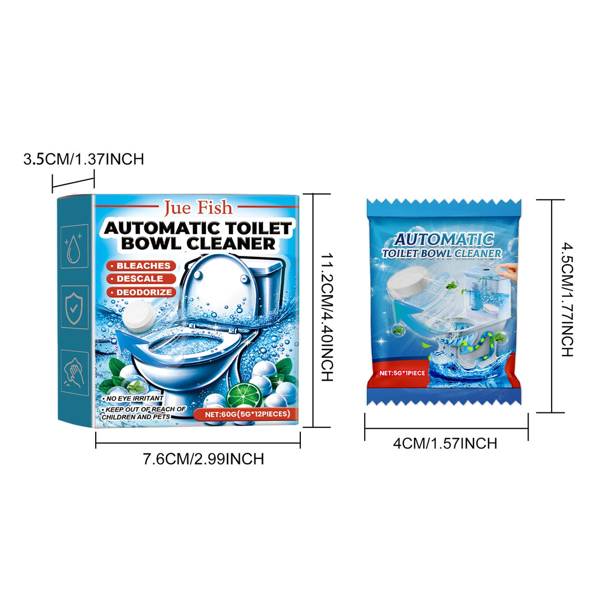 Automatic Toilet Cleaning Effervescent Tablets -boxed- 60g-1box