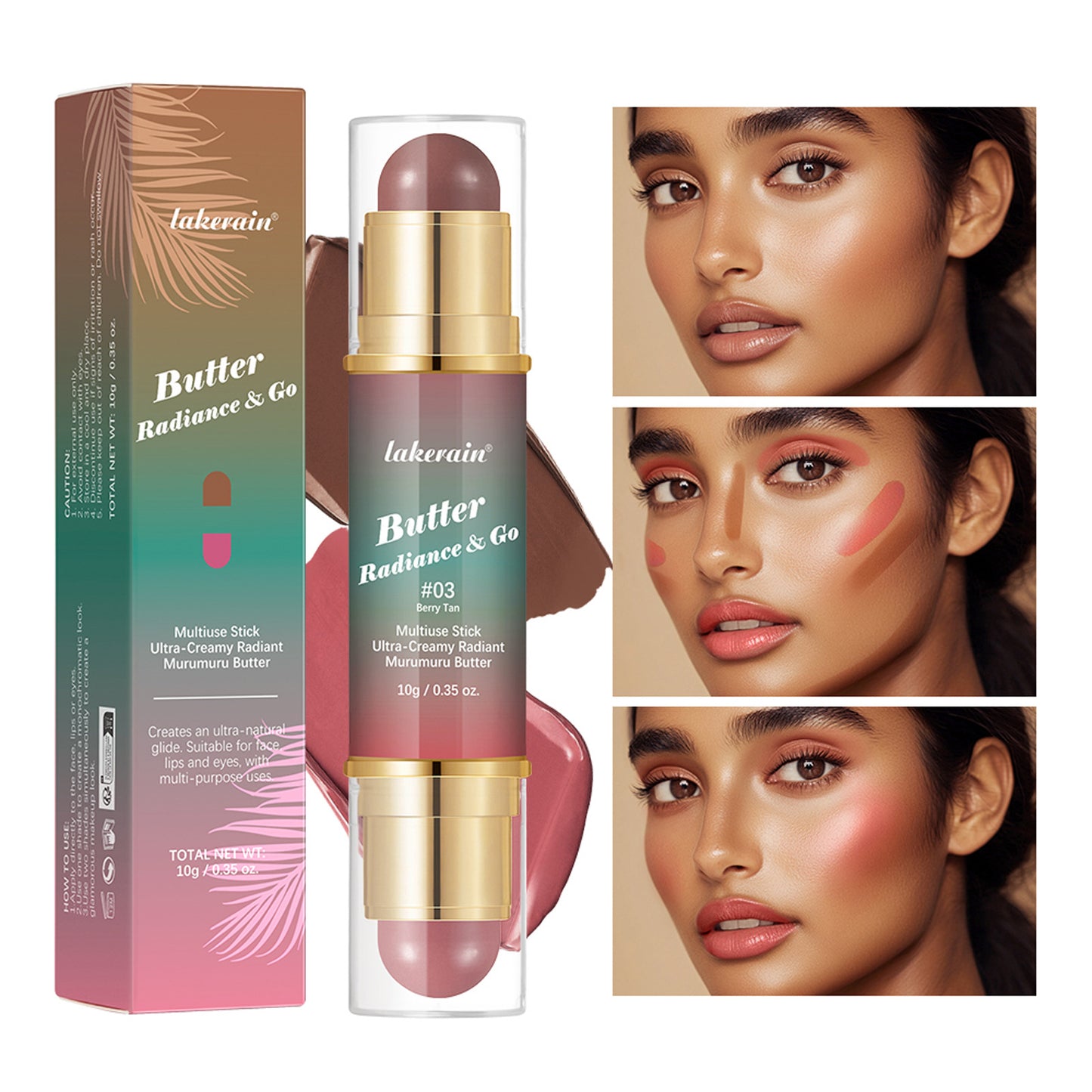 Natural Nude Makeup Double-headed Three-dimensional Face Repair Blush Stick