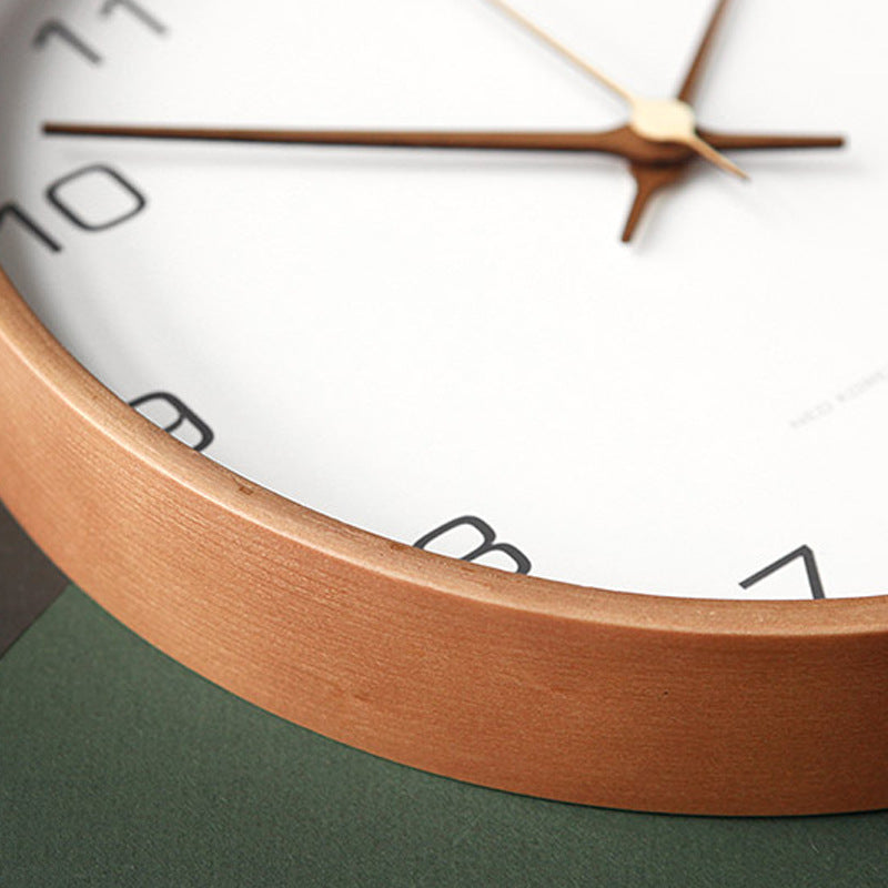 Wood Wall Clock Living Room Modern Minimalist Creative Clock