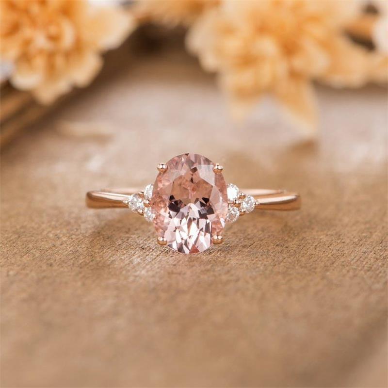 Oval Zircon Ring Female European And American