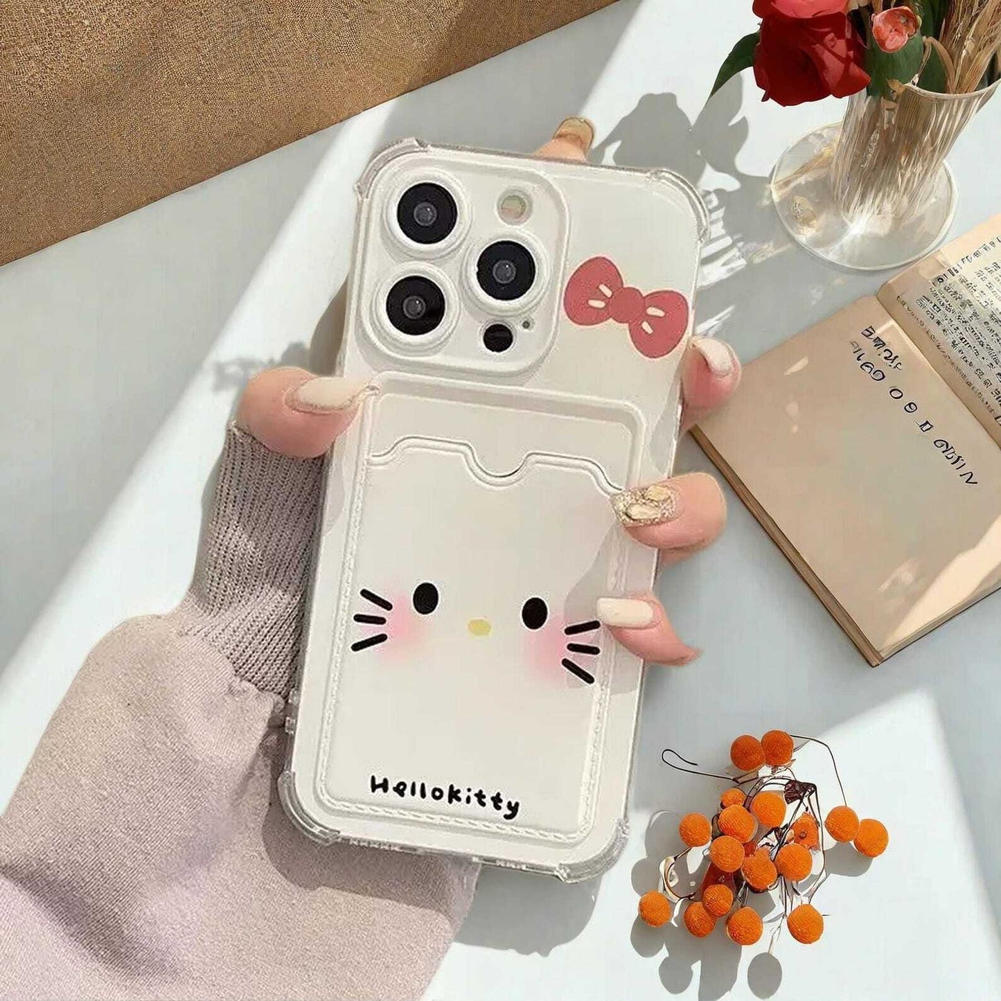Kitty Photo Card Wallet Case for Samsung Galaxy S24 S23 S22 S21 Plus Ultra - Cute Protective Cover with Convenient Card Slot Holder