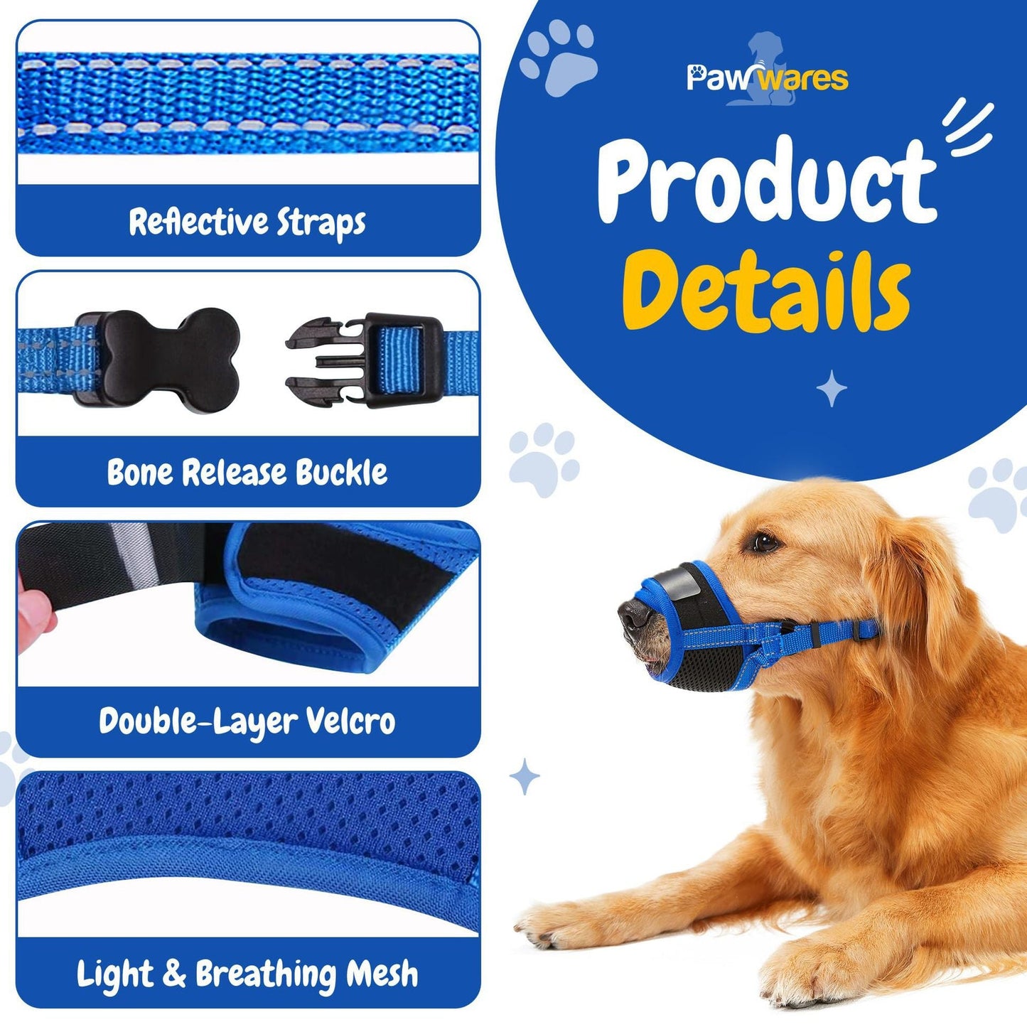 New Cotton Dog Muzzle, Anti-Bite And Anti-Accidental Eating Dog Muzzle, Adjustable Dog Mask, Pet Supplies Factory Direct Supply Wholesale
