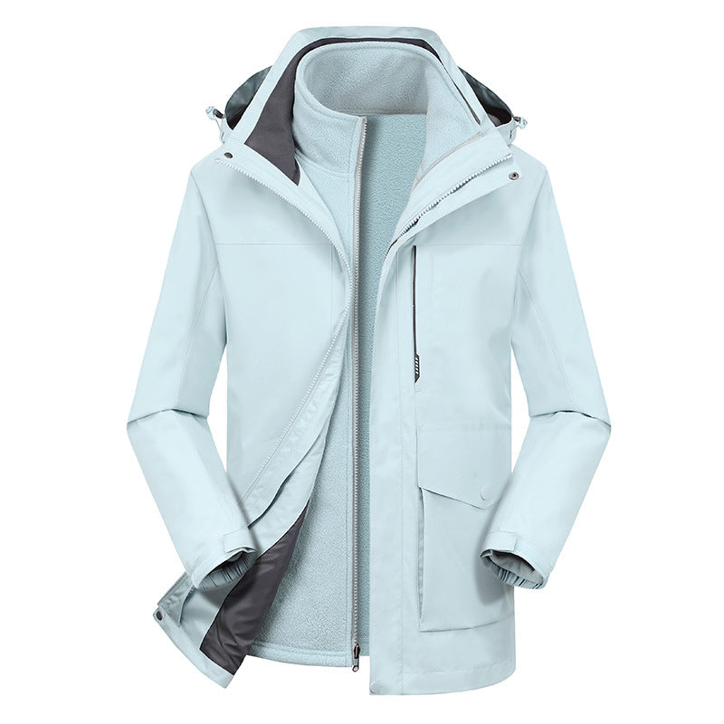 Two-piece Outdoor Mountaineering Clothing Plus Velvet Thickening