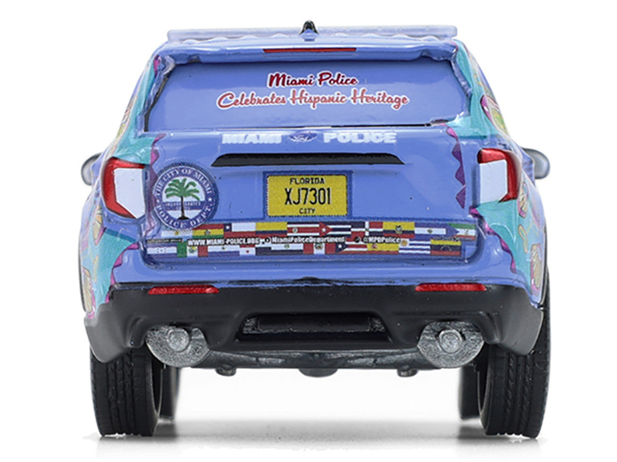 2022 Ford Police Interceptor Utility "Miami Police Department Hispanic Heritage Month" Blue with Graphics "Hobby Exclusive" Series 1/64 Diecast Model Car by Greenlight
