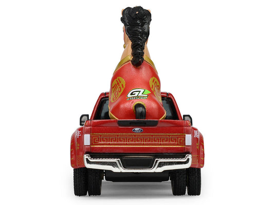 2022 Ford F-450 Dually Pickup Truck "Chinese Zodiac 2026 Year of the Horse" Red with Gold Graphics and Horse Figure "Hobby Exclusive" Series 1/64 Diecast Model Car by Greenlight