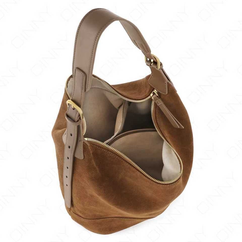 Retro Laid-back Suede Bucket A Versatile Slouchy Commuter Shoulder Or Crossbody Bag