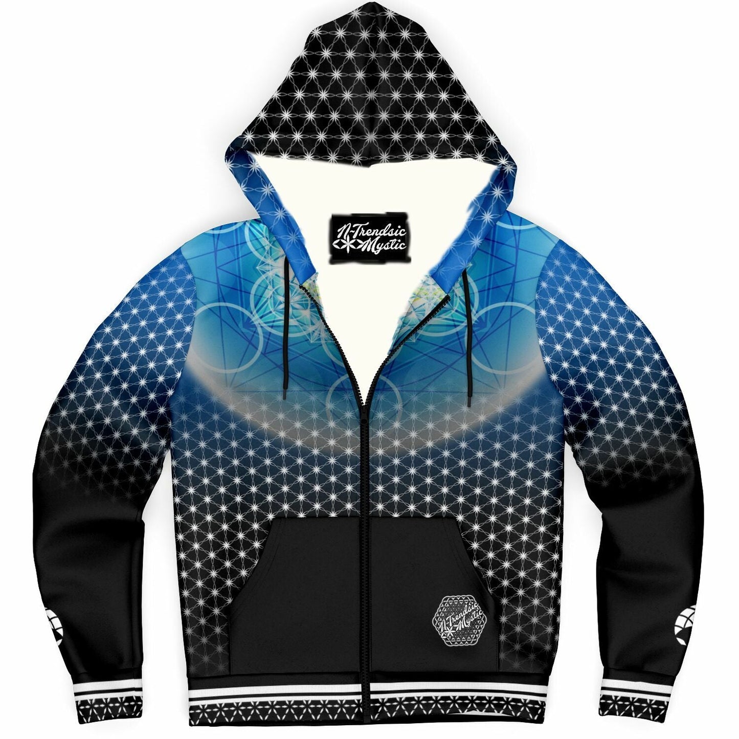 Hermetic Blues | Microfleece Zip Hoodie – AOP
