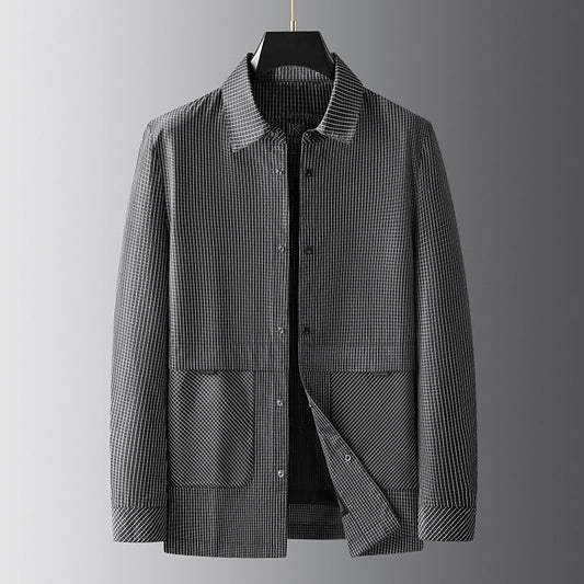 Plus Size Men's Clothing Loose Stand Collar Coat