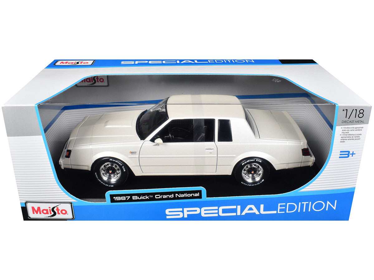 1987 Buick Grand National White Metallic "Special Edition" Series 1/18 Diecast Model Car by Maisto
