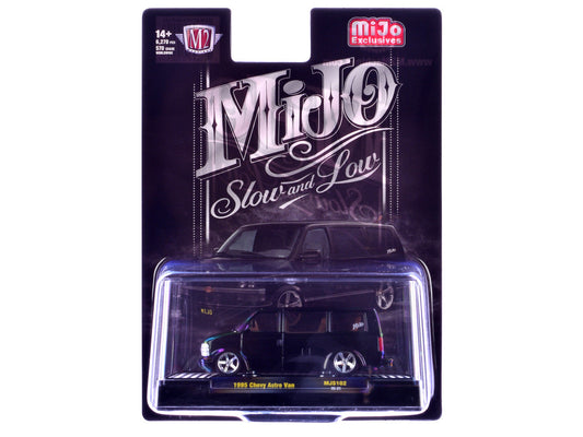 1995 Chevrolet Astro Van "Slow & Low" Black Limited Edition to 6720 pieces Worldwide 1/64 Diecast Model Car by M2 Machines