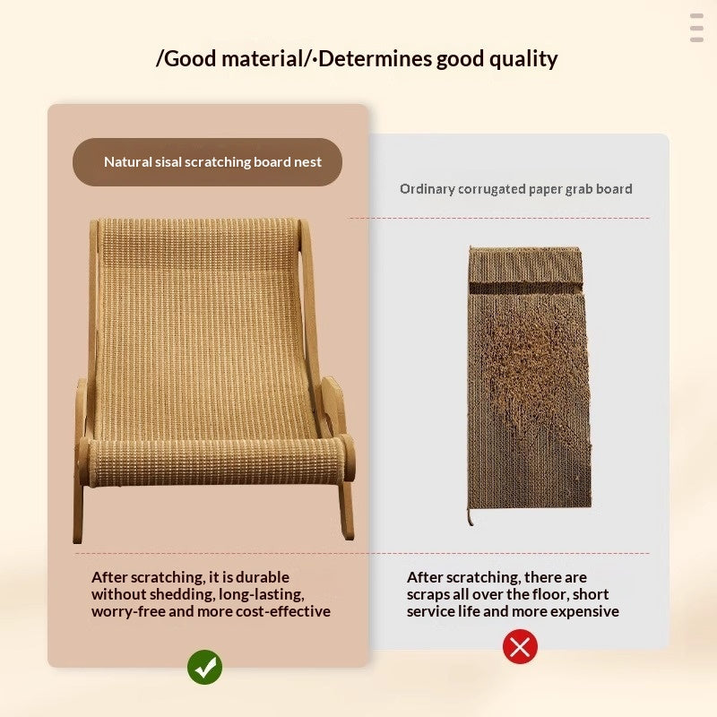 Sisal Cat Scratcher Bed Lounge, Wear-Resistant Low-Shedding Toy