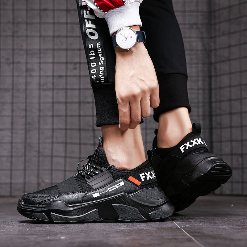 spring new sports shoes low to help men's shoes explosions casual sports breathable running shoes thick with thick men's shoes
