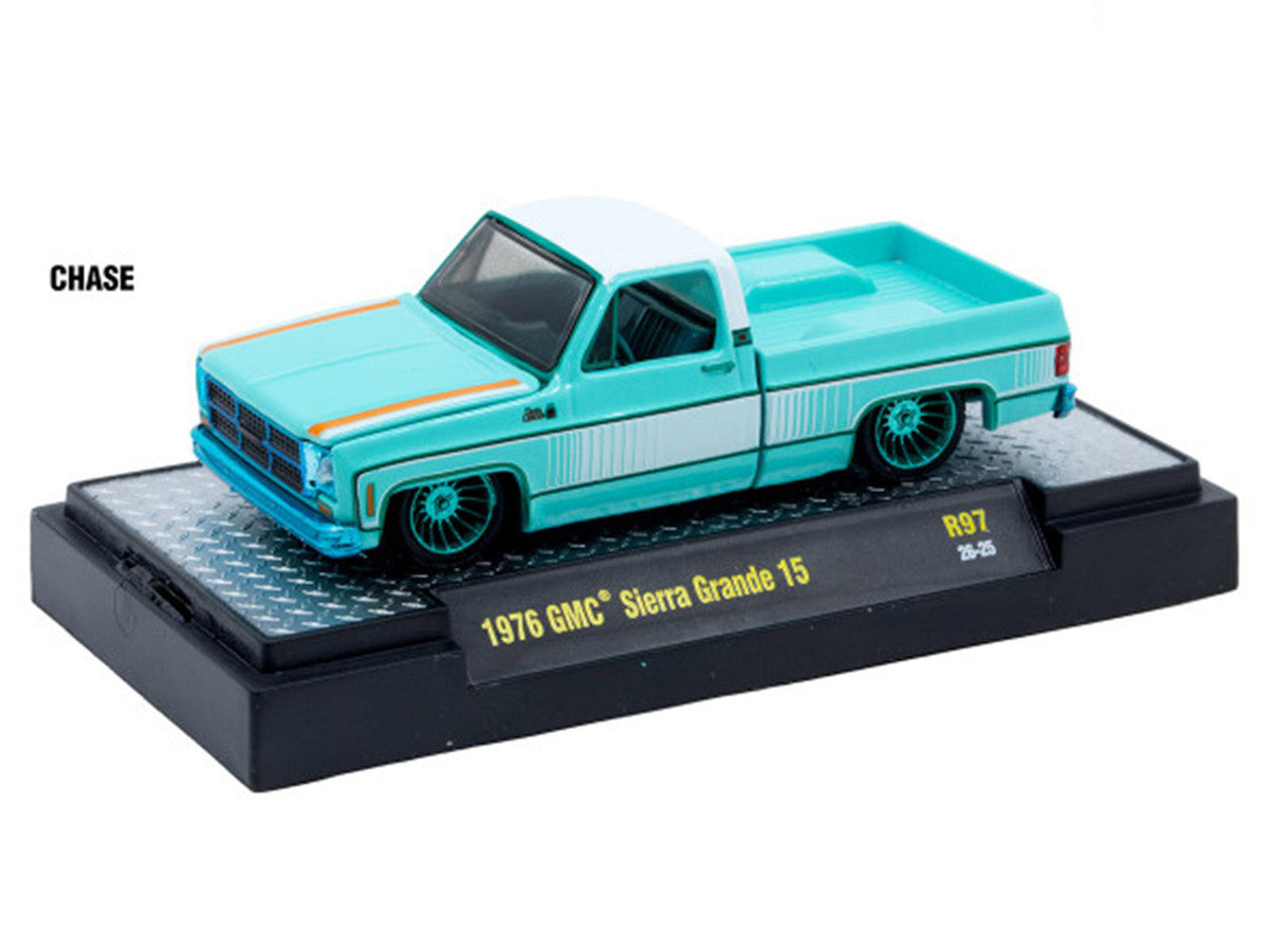 "Auto Meets" Set of 6 Cars IN DISPLAY CASES Release 97 Limited Edition 1/64 Diecast Model Cars by M2 Machines