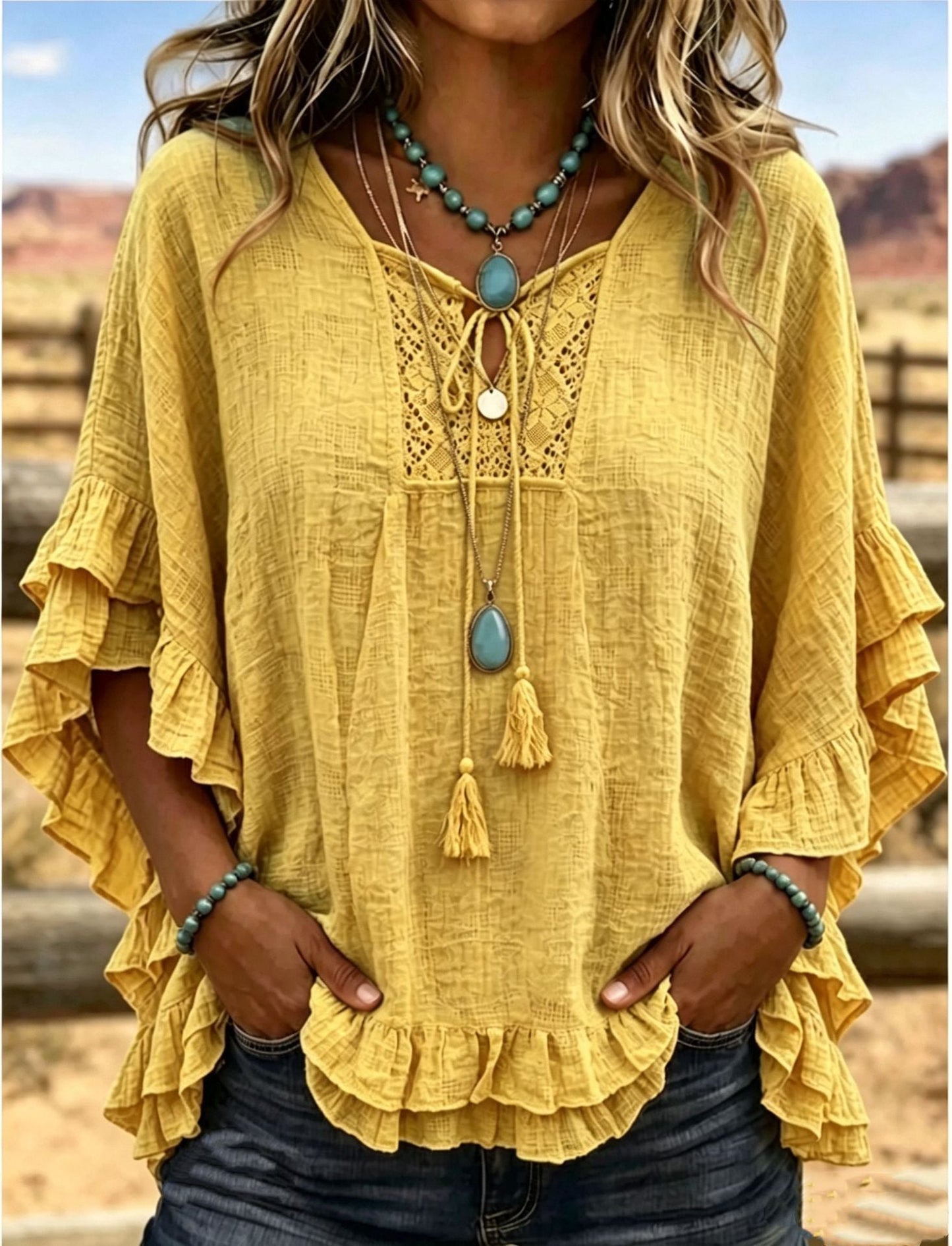 Seasonal European And American Cross-border V-neck Top