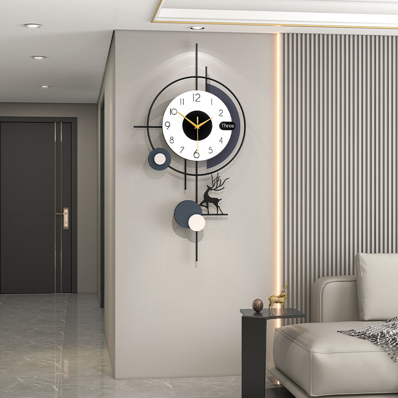 Modern Deer Wall Clock Nordic Geometric Living Room Decor