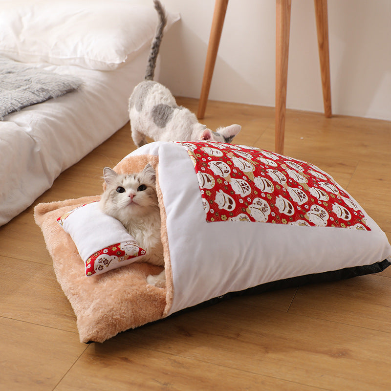 Winter Warm Cat Closed Removable And Washable Quilt