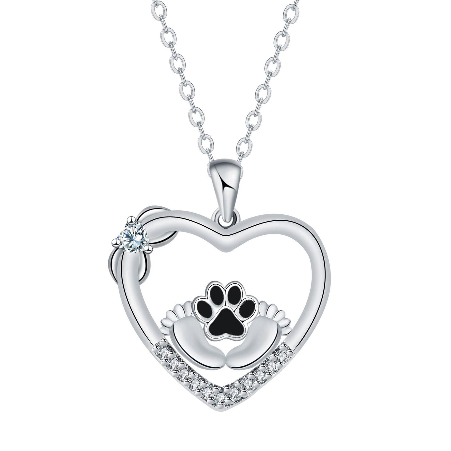 Little Feet Dog Paw Print Design Necklace Female Personality Simple Jewelry