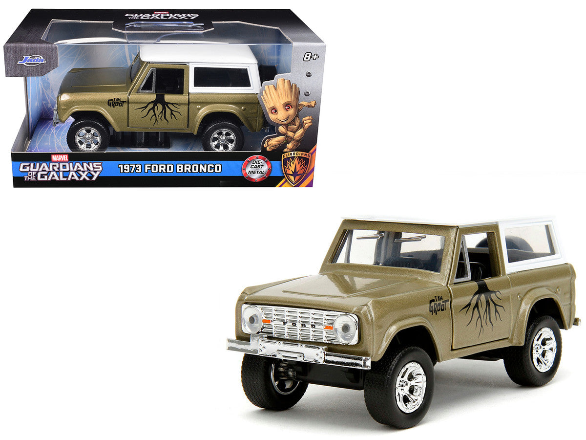1973 Ford Bronco "Groot" Gold Metallic with White Top "Guardians of the Galaxy" "Hollywood Rides" Series 1/32 Diecast Car Model by Jada