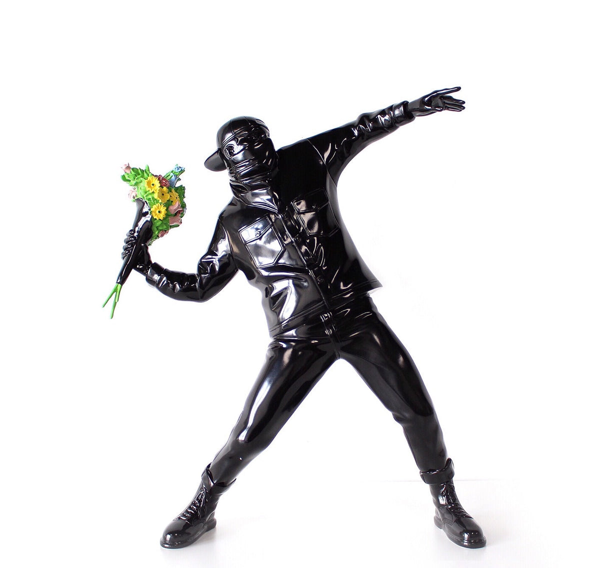 Banksy Throw Flower Boy Sculpture Decoration