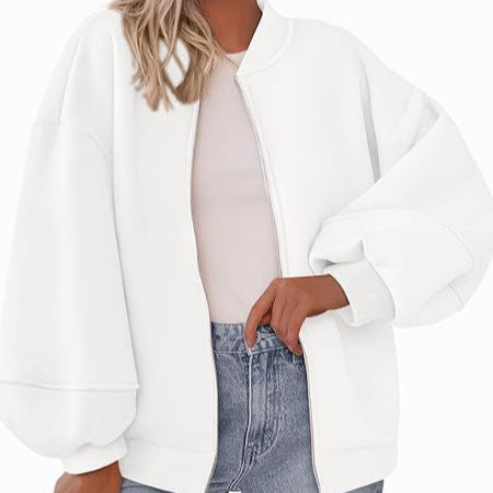 Women's Autumn Fashion 2026 Zipper Sweatshirts Jacket Casual Long Sleeve Bomber Coat Winter Clothes