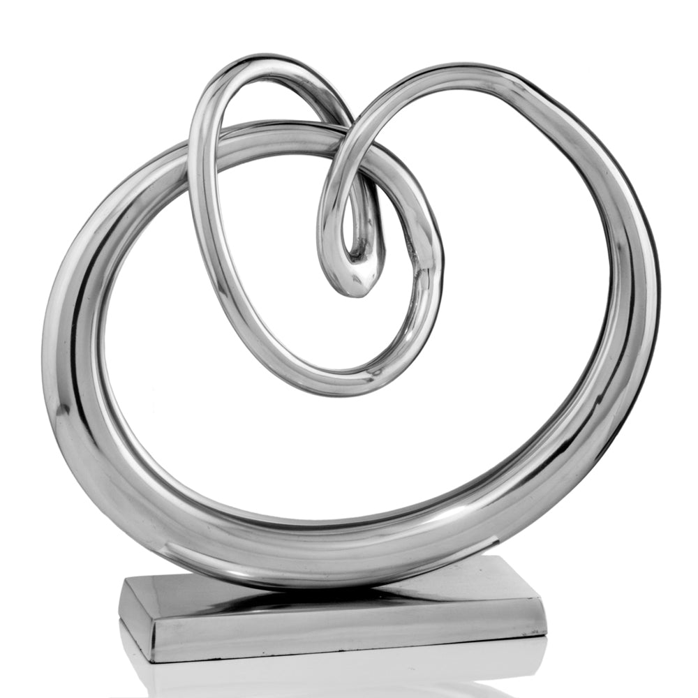 17" Silver Buffed Aluminum Tabletop Sculpture