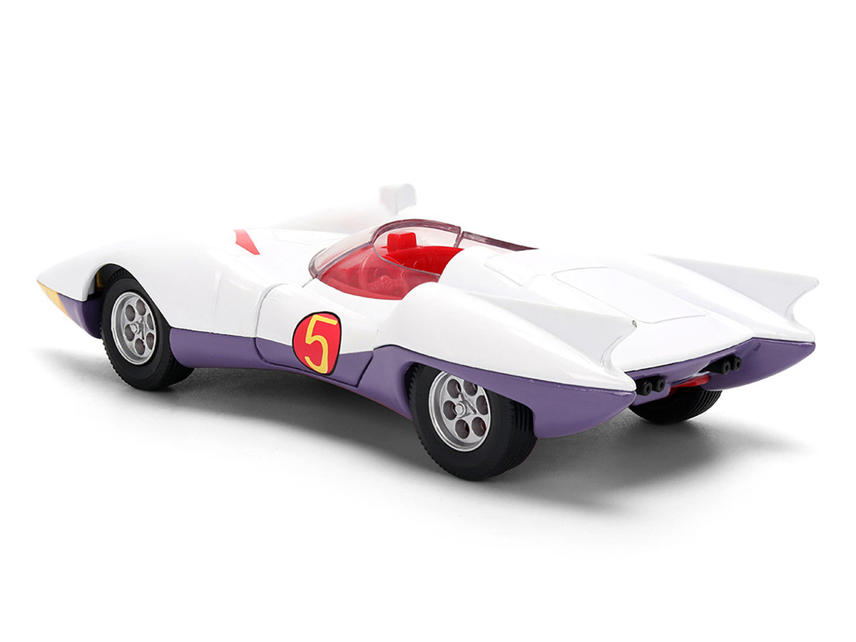 Mach 5 White with Red Stripes and Interior "Speed Racer" (1967) TV Series "Anime Hollywood Rides" Series 1/32 Diecast Model Car by Jada