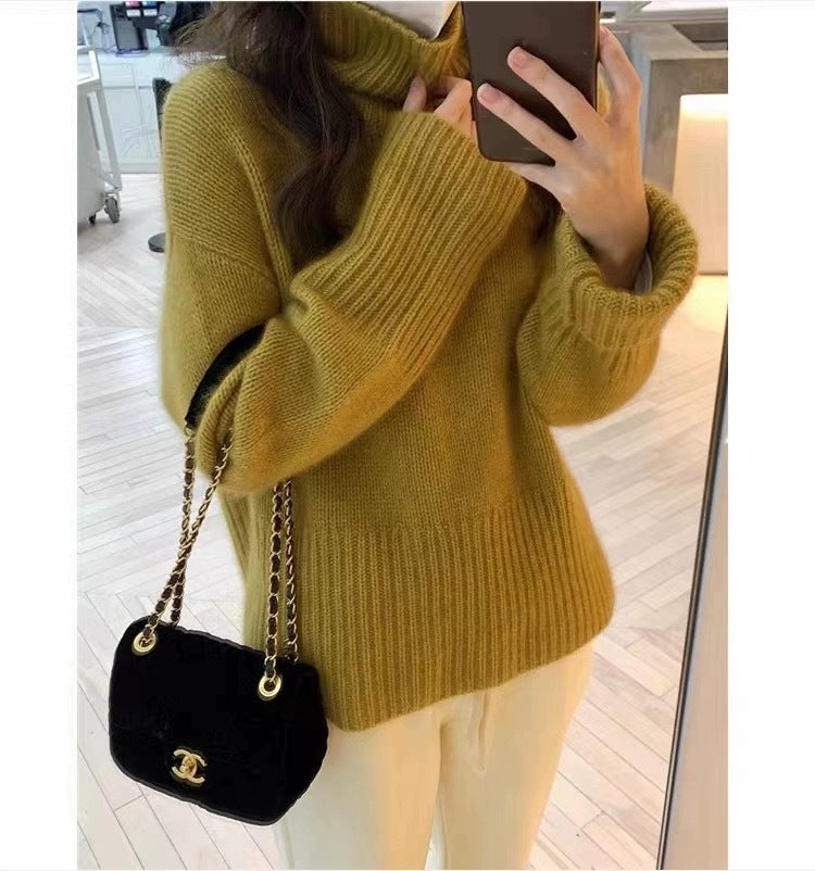 New High Neck Thick Sweater Women