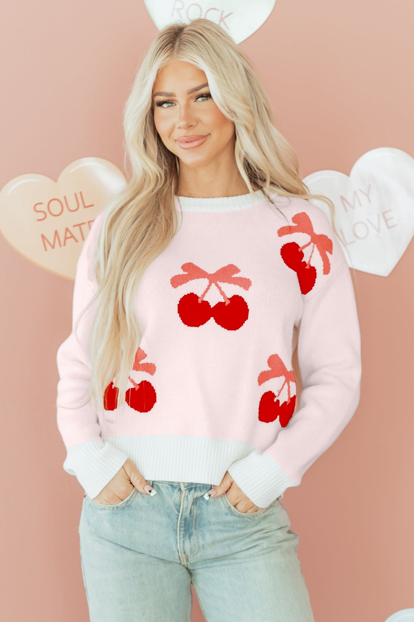 Nevaeh Pattern Drop Shoulder Sweater