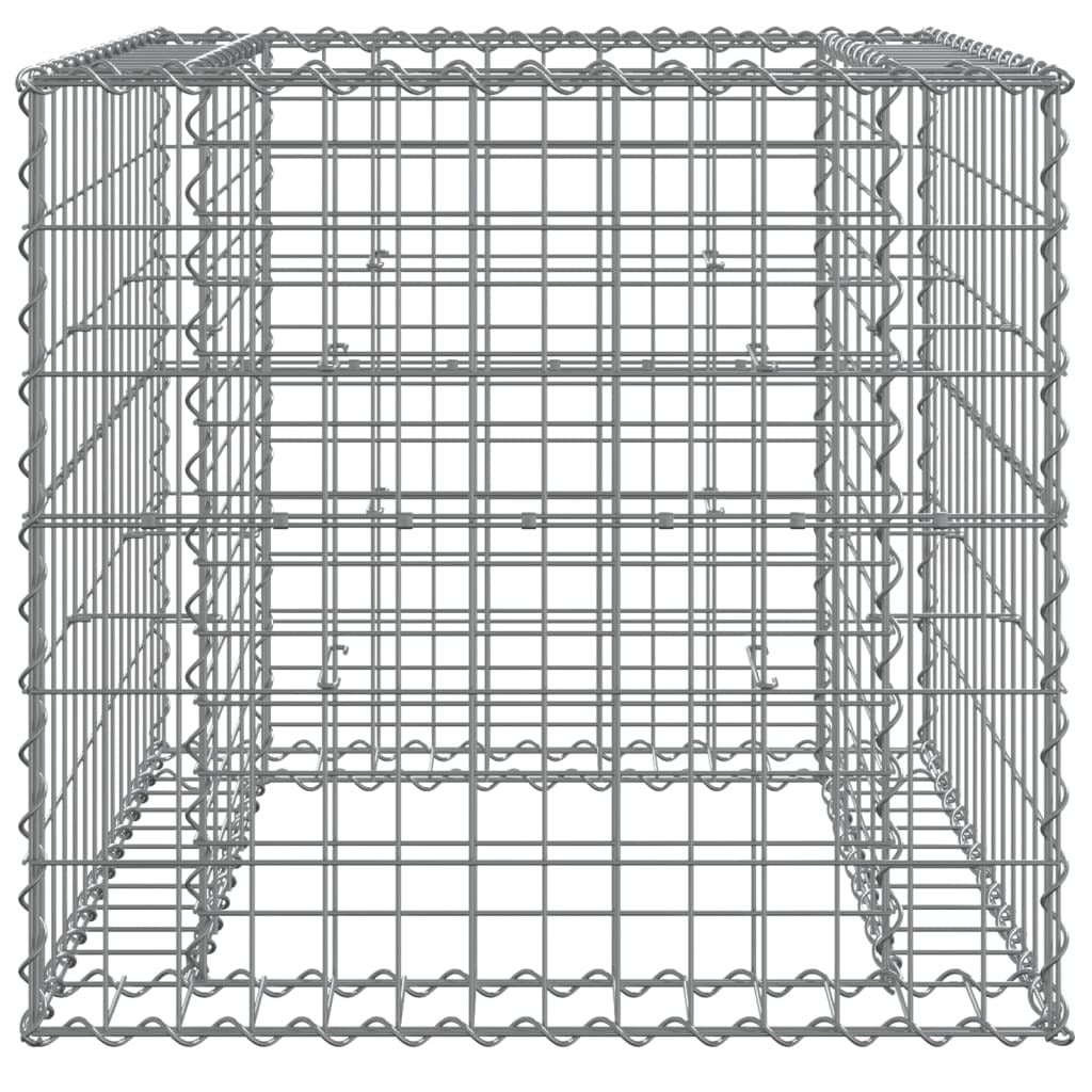 Gabion Basket Silver 27.6"x27.6"x25.6" Galvanized Iron
