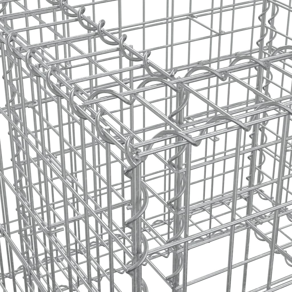 Gabion Basket Silver 27.6"x27.6"x25.6" Galvanized Iron
