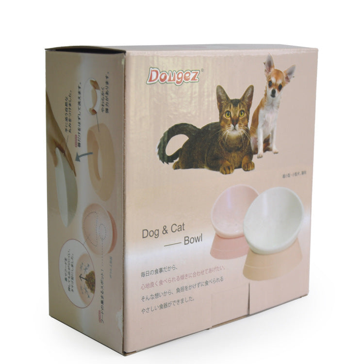 New JapaneseBowl Any angle tiltingbowl Non-slip pet bowl Flat facebowl Pet supplies