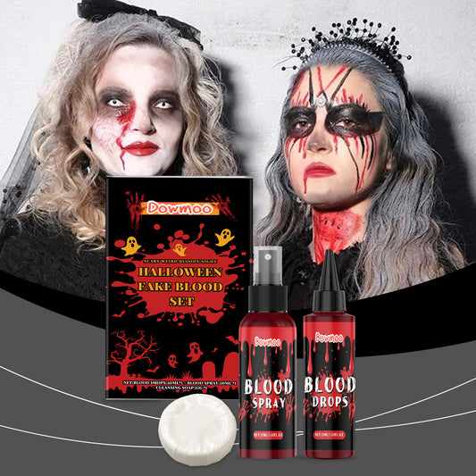 3-piece Set Washable Simulation Fake Blood Filming Horror Realistic Special Effects Makeup Set