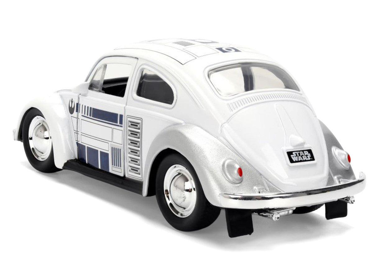 1959 Volkswagen Beetle "R2-D2" Livery White with Graphics "Star Wars" Franchise "Hollywood Rides" Series 1/32 Diecast Model Car by Jada